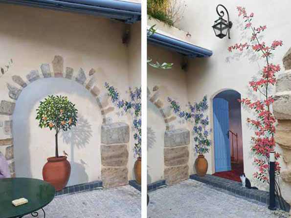 décoration en trompe l'oeil en extérieur